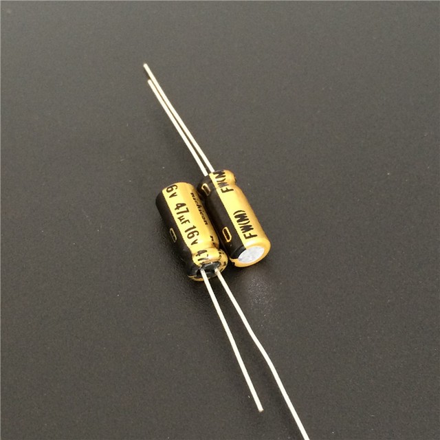 200pcs 47uF 16V Nichicon FW 16V47uF High Grade HiFi Audio Capacitor