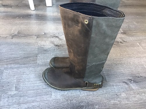 Sorel Slimboot Womens Size 10 Brown Nubuck Leather Boots NL2108-326 Tall Riding - Picture 7 of 13