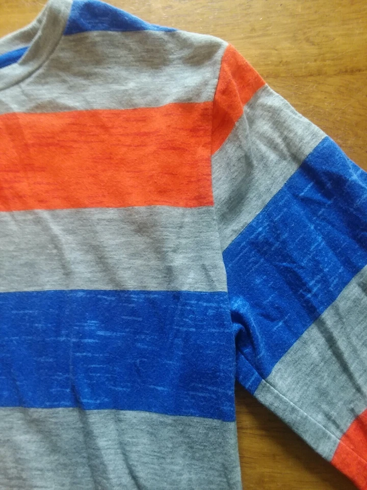 Old Navy boys striped shirt xl, blue, orange & gray, sharp! - Image 3 of 4