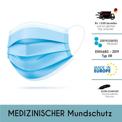 UNBEKANNT Medizinische OP Masken, Mundschutz, EU-Produkt Typ IIR 2R EN 14683 Staffelpreise