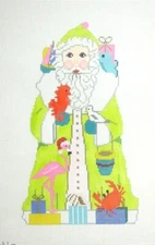 VNG Vallerie Needlepoint Gallery Beach Santa w/sg Handpainted Needlepoint Canvas