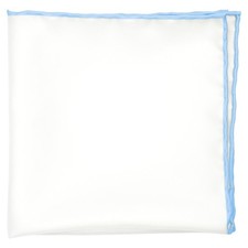100 Silk Pocket Square For Men Ivory White HandRolled Color Edge Hanky