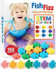 STEM Bath Color Tablets for Kids 150 Count - Fizzy Bath Bombs for Kids and Toddl