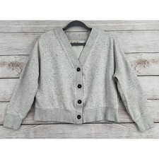 Madewell Button Down Cardigan Sweatshirt Womens Small Donegal Speckled Gray