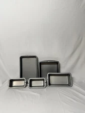Set Of 5 Baking Pans Tins Bread Pans Brownie Cookie Pan Sheet GUC Baker Kitchen