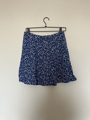 Marine Layer Women's Blue/White Floral A-Line Short Skirt, Size 8 Regular