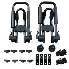 4-in-1 Multifunction Kayak Carrier Aluminum Folding J-Style Rooftop Mount for