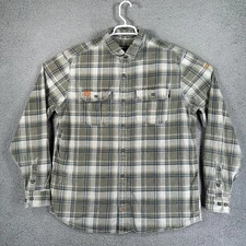 HAWX Work Gear Men’s Medium Button Up Flannel Workwear Long Sleeve NFPA 2112