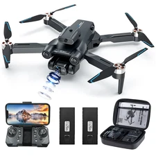 4K FPV Drone with Dual Camera & Brushless Motor, 2 Batteries, Optical Flow, Gest