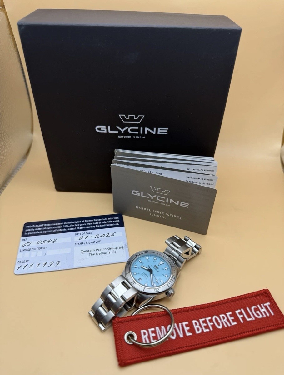 GLYCINE GL0543 COMBAT SUB 36mm. Turquoise Dial. Automatic. | eBay