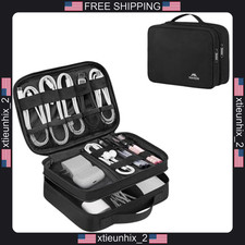 Electronic Organizer Travel Case for Cables Accessories, Black, 8.5x6.5x3