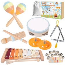 Baby Musical Instruments-Wooden Montessori Toys for Toddlers 1-3, Neutral Col...