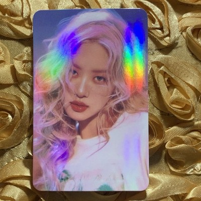 Rose BLACKPINK Shine K-POP Idol Pretty Girl Photo Holo Card Curly