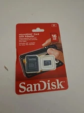 SanDisk MicroSDHC Card with Adapter Sealed NOS 16GB Memory