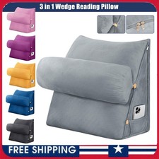 Reading Pillow Wedge Back Support Pillow with Neck Pillow 3 in 1 Bed cushion