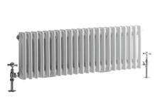 Double Column White Traditional Cast Iron Style Radiator - 300mm x 1010mm
