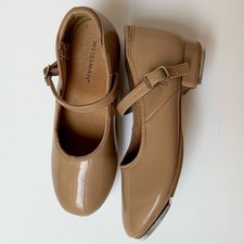 Weissman Patent Mary Jane Tap Dance Shoes Tan Caramel Girl's Size 1.5A M