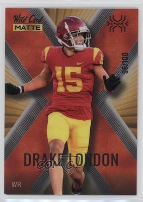 2022 Wild Card MATTE X-Plode Gold - Orange X /100 Drake London Rookie RC 2b2