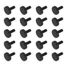 M4x10mm Knurled Thumb Screws Black Steel Flat Head Thumb Screws 20Pcs