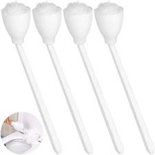 4 Pcs Toilet Brush, Toilet Bowl Swab White Soft Swab Toilet Mops for Bathroom