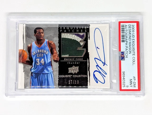 2009-10 UD Exquisite Collection Auto Patch #P-DM Desmond Mason /23 PSA 9 OKC