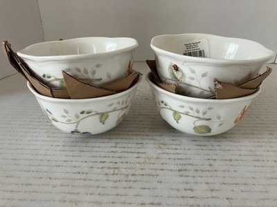 Set of 4 Lenox Butterfly Meadow 10 oz Dessert Bowls 4 1/2'' x 2 1/4'' NEW No Box