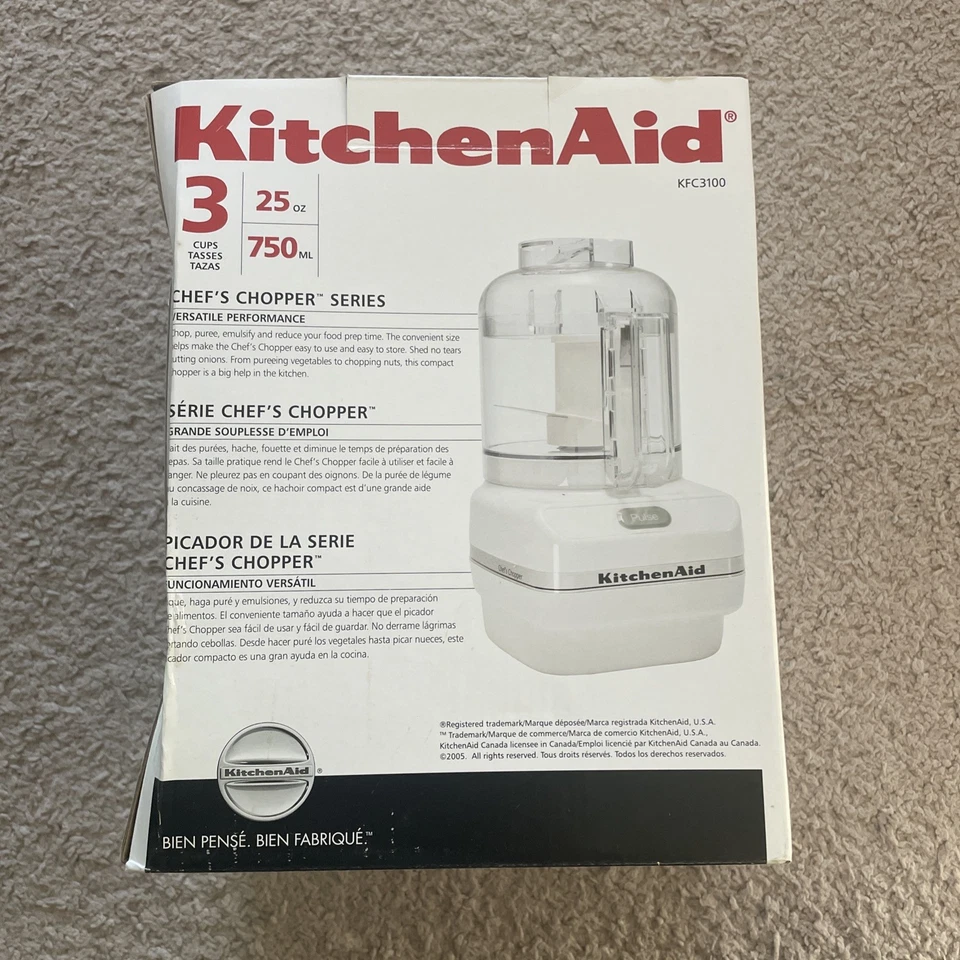 KitchenAid KFC3100 3 Cup Chef’s Chopper Mini Food Processor White - Image 4 of 4