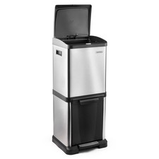 34L Kitchen Recycling Bin VonShef 2 Compartment Push & Pedal Waste Bin *SEE DESC
