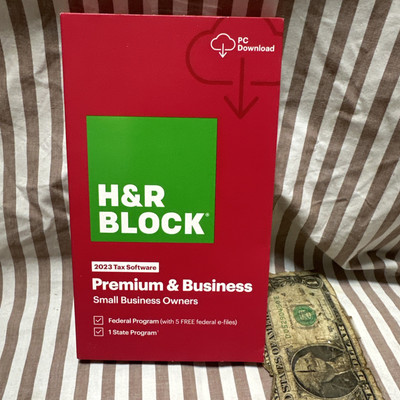 2023 NEW H&R Block Tax Software Premium & Business 2023 PC Only Turbotax HR USA