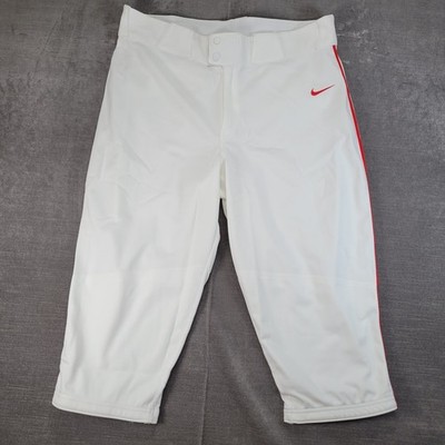 Nike Team Baseball Pants White Red Piping 2XL Engineered New