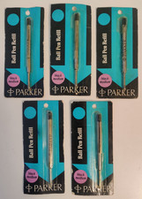 Parker Ball Pen Refill Black Ink Medium Lot Of 5 NIP