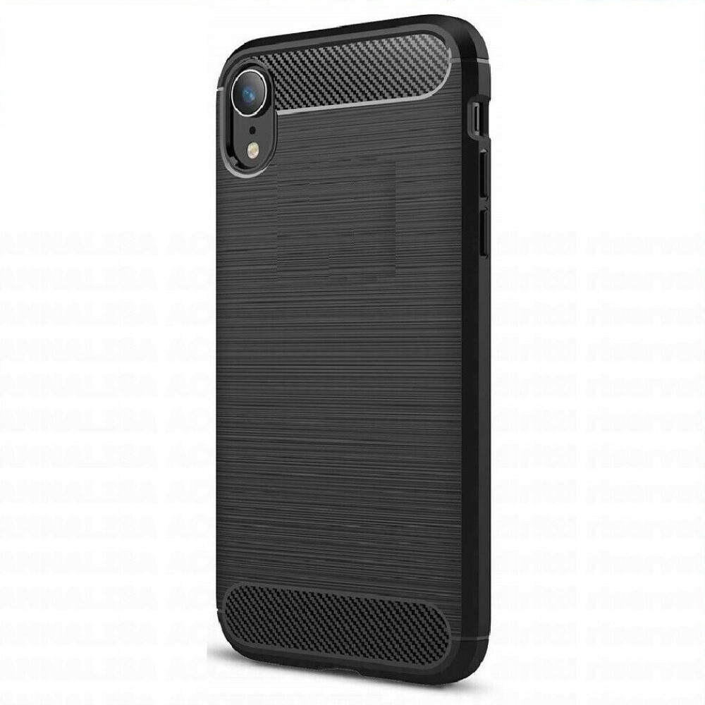 For APPLE IPHONE XR CARBON FIBER SHOCKPROOF CASE BLACK HEAVY DUTY PHONE COVER