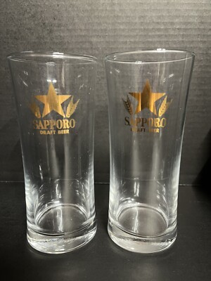 SAPPORO 8 Ounce Beer Glasses 5 3/4
