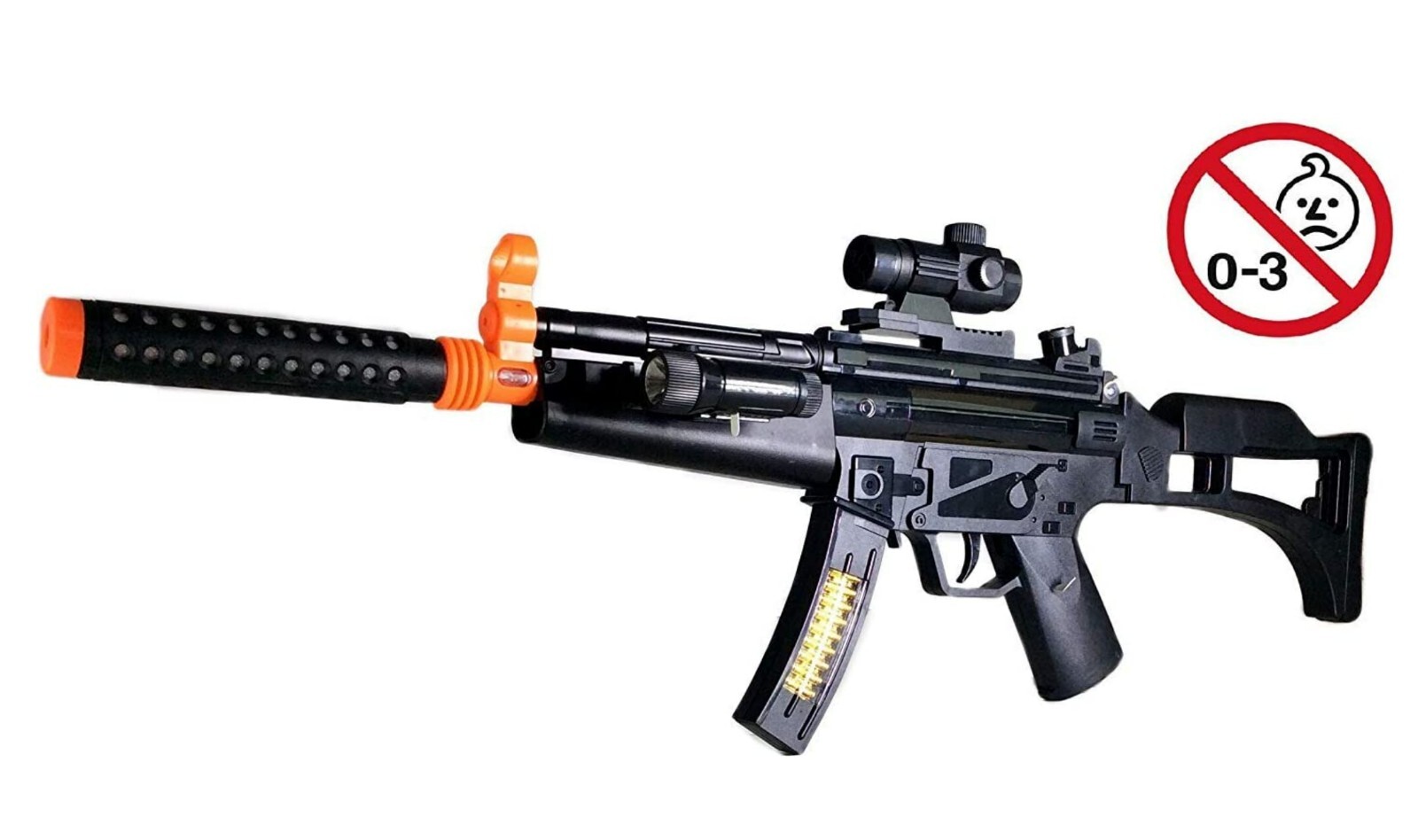Light Up Combat Toy Gun for Boys, Machine Gun, Rifle, Battery Operated