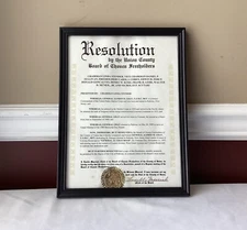 U.S.M.C. General A.M. Gray, Road Name Change Certificate, Rahway, NJ 1989