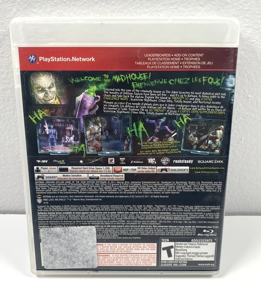Batman: Arkham Asylum Game of the Year Edition (Sony PlayStation 3, 2010) PS3 - Image 2 of 3