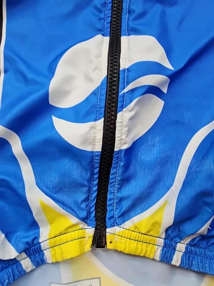 Vtg Squadra Jersey Men M Blue White Broadmark Smith Cateye Full Zip