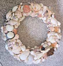 Handcrafted Natural SeaShell Wreath 12" Beach Seashore Coastal Decor Nautical