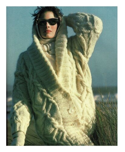 Knitting pattern ladies jacket cardigan Aran Vogue design  - Picture 1 of 1