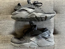 Nike Air Huarache Run Size 12 Triple Black 318429-003 Running Shoes