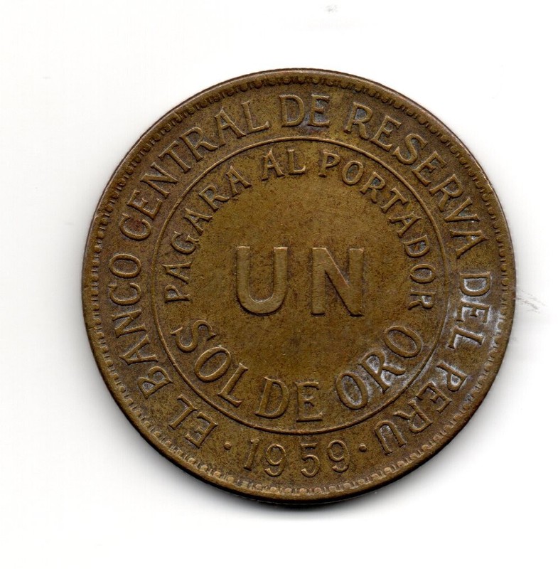 Perú 1959, UN sol de oro, anverse: coat of arms, accept offers 1