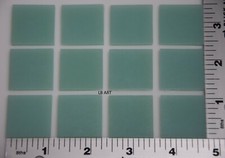 0161.30 - 12 PIECES ROBIN'S EGG BLUE OPAL 1"x 1" BULLSEYE 3mm THICK GLASS 90 COE