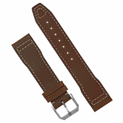 B & R Bands Brown Horween White Stitch Pilot Watch Band Strap 20mm 21mm 