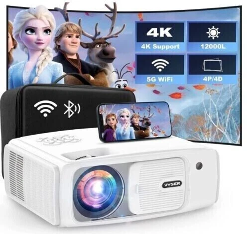 VYSER Projector L1 with 5G WiFi & Bluetooth,400ANSI Native 1080P Movie Projector