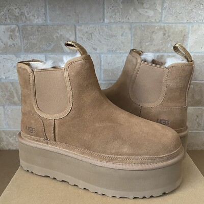 【未使用】UGG Neumel Platform Chelsea／レザー／厚底 Women's shoes UGG W Neumel Platform Chelsea Chestnut (1134526-CHE