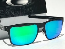 NEW Oakley HOLBROOK METAL Matte Black POLARIZED Galaxy Jade Green Sunglass 4123
