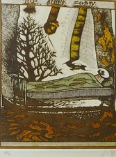 Evrugo EVRU ZUSH Asickart HAND SIGNED ETCHING SPANISH ARTIST Alberto Surrealism