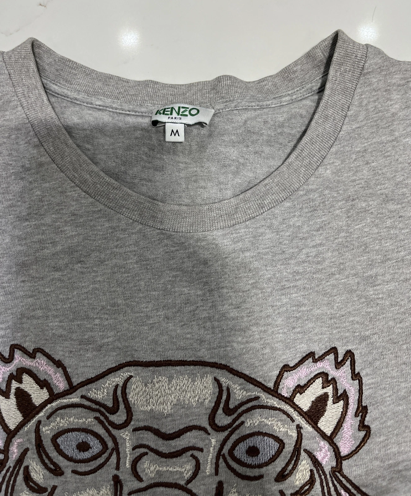 Abito T shirt Kenzo Classic Grigio Stampa Tigre Cotone Taglia Media M