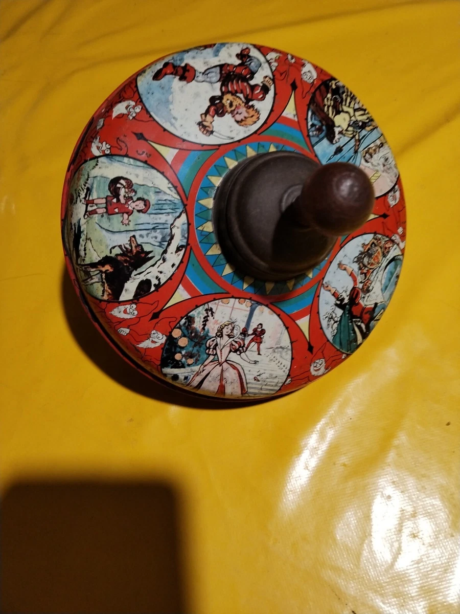toupie ancienne en tôle, loft,vintage