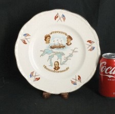 Meakin Plate 1959 Queen Elizabeth Prince Philip & Eisenhower St Lawrence Seaway 